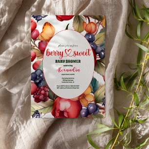 Blue Blueberry Berry Sweet Baby Shower  Invitation