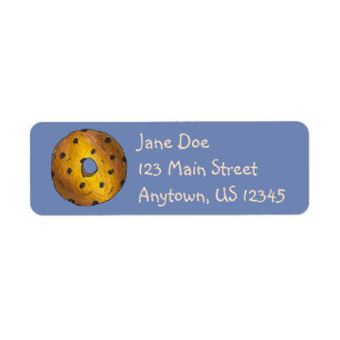 Blue Blueberry Cake Doughnut Doughnut Breakfast Fo Return Address Label