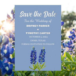 Blue Bluebonnets Floral Photo QR Code Wedding