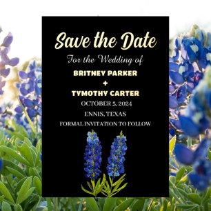 Blue Bluebonnets Floral Photo QR Code Wedding