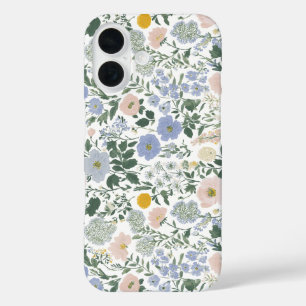 Blue Blush Cottagecore Wildflower iPhone 16 Case
