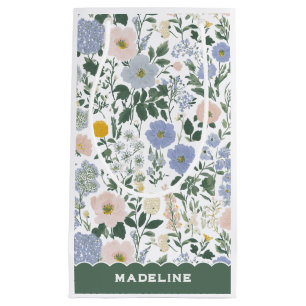 Blue Blush Cottagecore Wildflower Name Small Gift Bag
