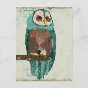 Blue Blush Owl Postcard