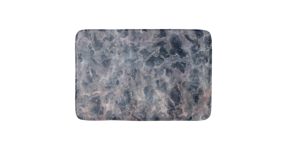Blue & Blush Rose Pink Abstract Watercolor Stain Bath Mat | Zazzle.com.au