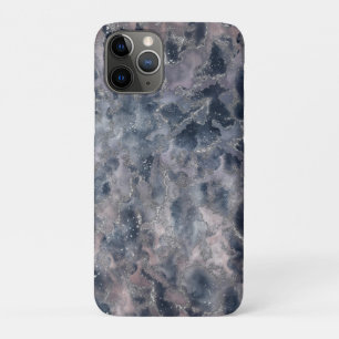 Blue & Blush Rose Pink Abstract Watercolor Stain iPhone 11 Pro Case