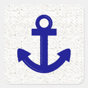Blue boat anchor distressed stickers