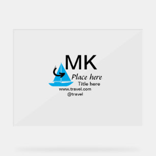 Blue boat black arrow travel agent blog website t acrylic sign