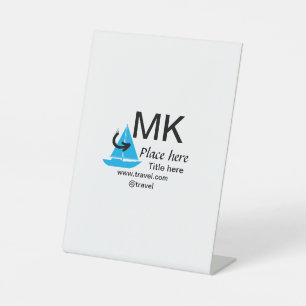 Blue boat black arrow travel agent blog website t pedestal sign