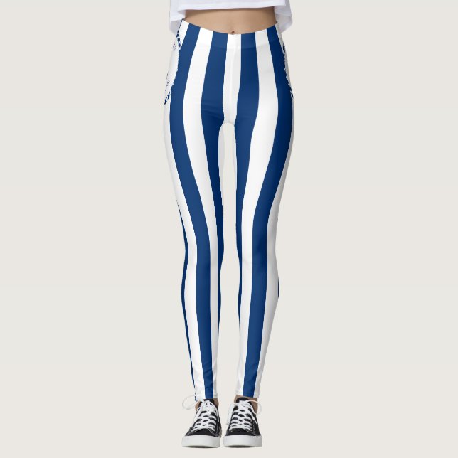 Blue boat linear love leggings (Front)