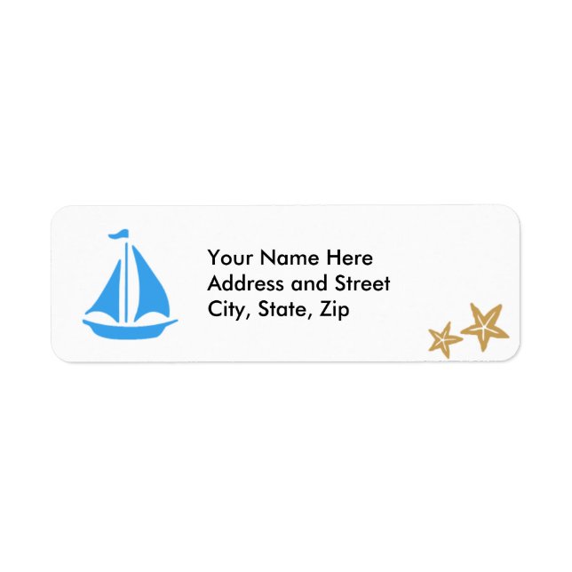 Blue Boat Return Address Label (Front)