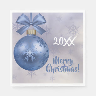 Blue Bobble Ornament on a Silk Ribbon Napkins