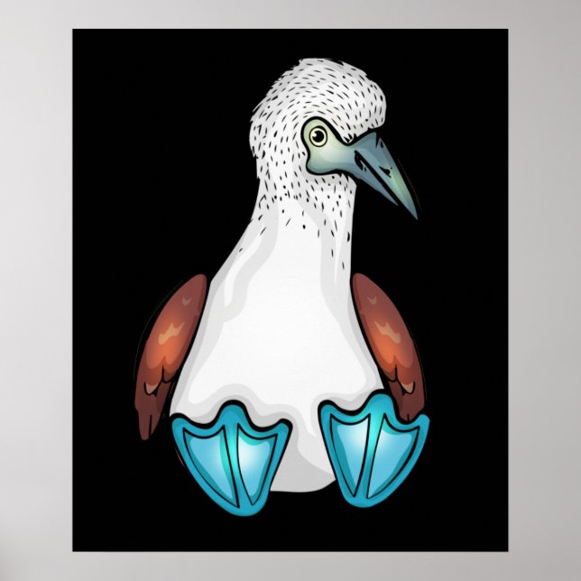 Blue Bobby Cute Bird Gift Sea Bird Footed Booby Poster (Front)