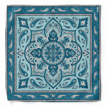 Blue Bohemian Mandala Bandanna