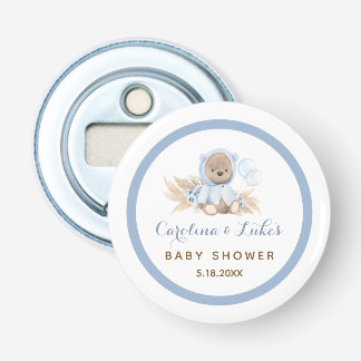 Blue Boho Bear Baby Shower Favours Bottle Opener