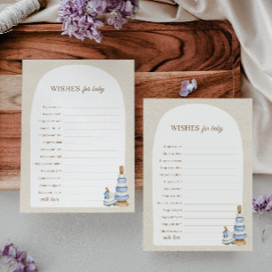 Blue Boho Blocks And Toys Wishes For Baby Advice Invitation