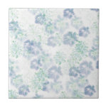 Blue Boho Blooming Flowers Floral Tie Dye Pattern Ceramic Tile<br><div class="desc">Tie dye blooming flowers fashion trend design pattern home decor,  phone cases,  rugs,  blankets,  curtains,  pillows.
Modern korean aesthetic orchid floral tie dye pattern in saturated blues and white colour. Shiburi shibori dye style pattern home decor. Tiedye flower pattern,  rainbow tie dye colours</div>