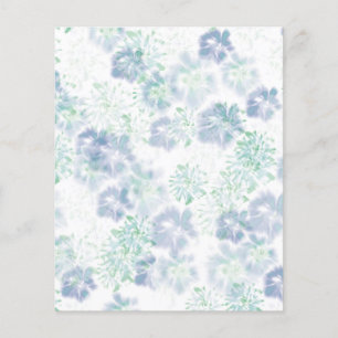 Blue Boho Blooming Flowers Floral Tie Dye Pattern Flyer