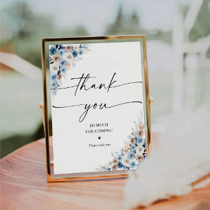 Blue Boho Bridal Shower Thank You Sign