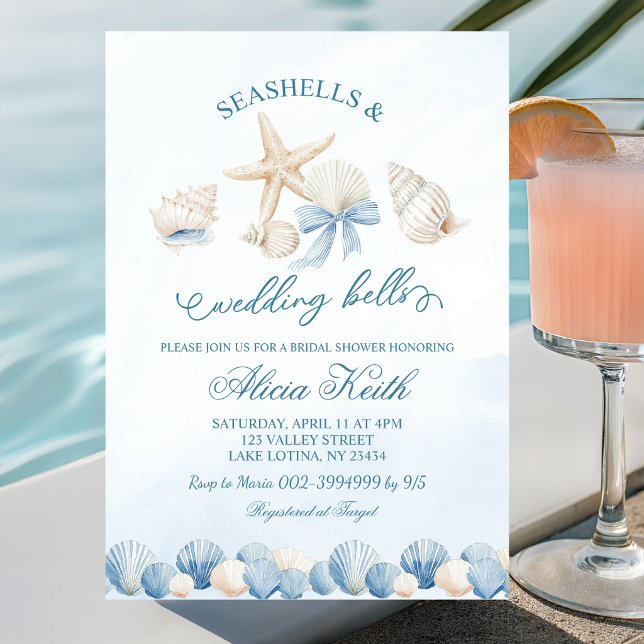 Blue Boho Coastal Bridal Shower invitation (Creator Uploaded)