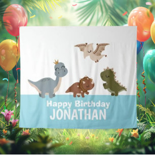 Blue Boho Dinosaur backdrop Tapestry