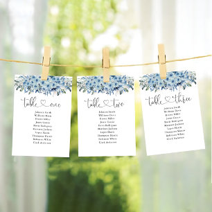 Blue Boho Floral Table Seating Chart Card
