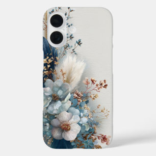 Blue Boho Flowers  iPhone 16 Case