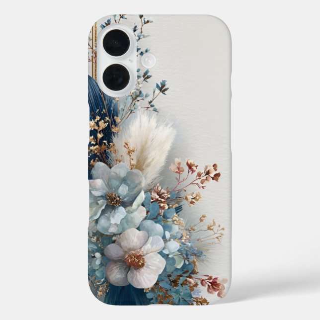 Blue Boho Flowers  Case-Mate iPhone Case (Back)
