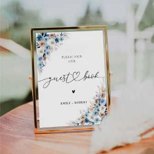 Blue Boho Guest Book Sign