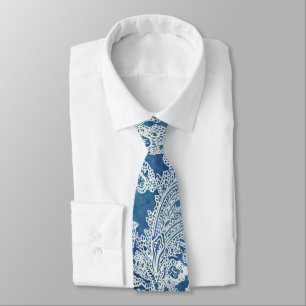 Blue Boho Lace Paisley Pattern  Tie