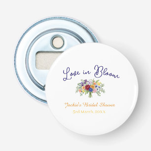 blue boho love in Bloom bridal shower name retro Bottle Opener