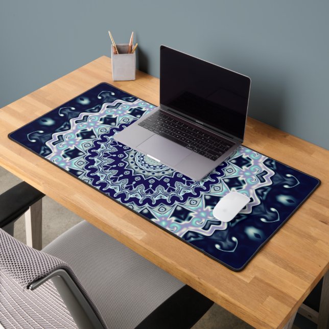 Blue Boho Mandala Desk Mat (Office 2)