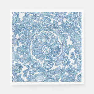Blue Boho Paisley Pattern Napkin