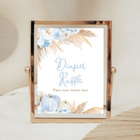 Blue Boho Pumpkin Baby Shower Diaper Raffle