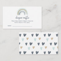 Blue Boho Rainbow Diaper Raffle Tickets