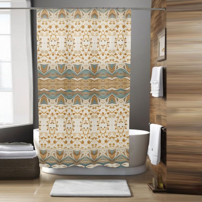 Blue Boho Shower Curtain (Creator Uploaded)