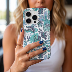 Blue Boho Vintage Floral Print