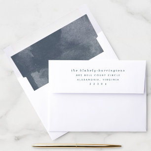 Blue Boho Watercolor Lined Envelope