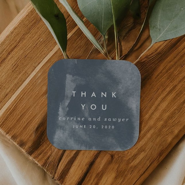 Blue Boho Watercolor Thank You Stickers (Blue Boho Watercolor Thank You Stickers)