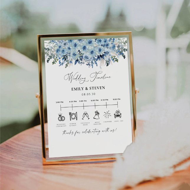 Blue Boho Wedding Timeline Sign (Creator Uploaded)