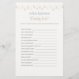 Blue Boho Who Knows Daddy Best Baby Shower Game