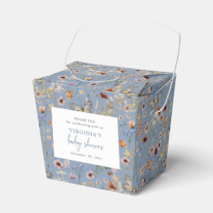 Blue Boho Wildflower Baby Shower Favour Box