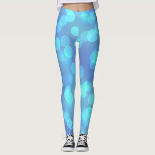 Blue Bokeh Abstract Background Leggings