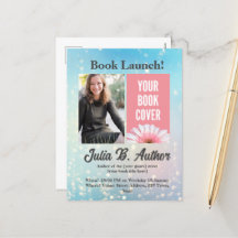 Blue Bokeh Author Book Launch Invitation