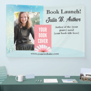 Blue Bokeh Author Book Launch Invitation Banner