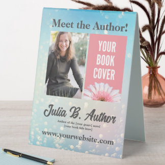 Blue Bokeh Author Book Signing or Book Launch 