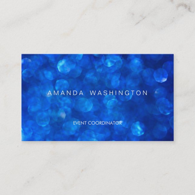 Blue Bokeh Business Card (Front)