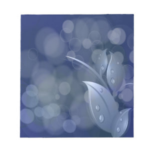 Blue Bokeh Leaves Notepad