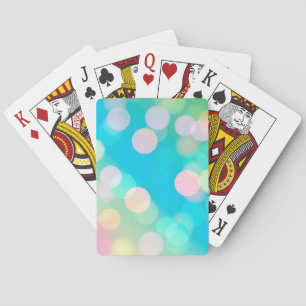 Blue Bokeh Lights Playing Cards