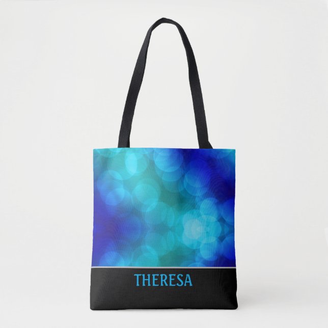 Blue Bokeh Tote Bag (Front)