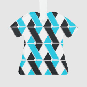 Blue, bold, cool, trendy braided geometric shapes ornament